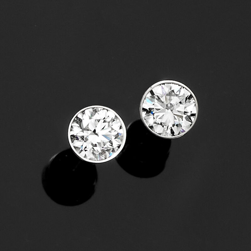 2.00 ct. t.w. Bezel-Set Lab-Grown Diamond Stud Earrings in 14kt White Gold  image number 3