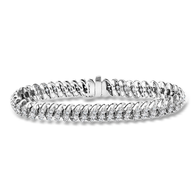 5.00 ct. t.w. Diamond Link Bracelet in Sterling Silver. 7" image number 0
