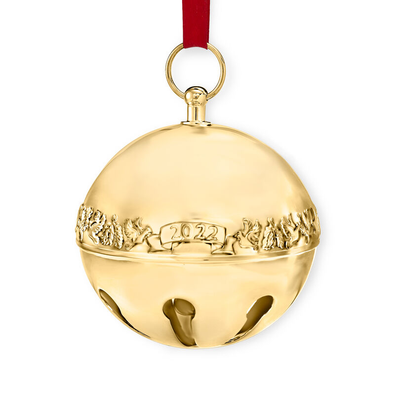 Wallace 2022 Annual Gold-Plated Sleigh Bell Ornament - 33rd Edition image number 1