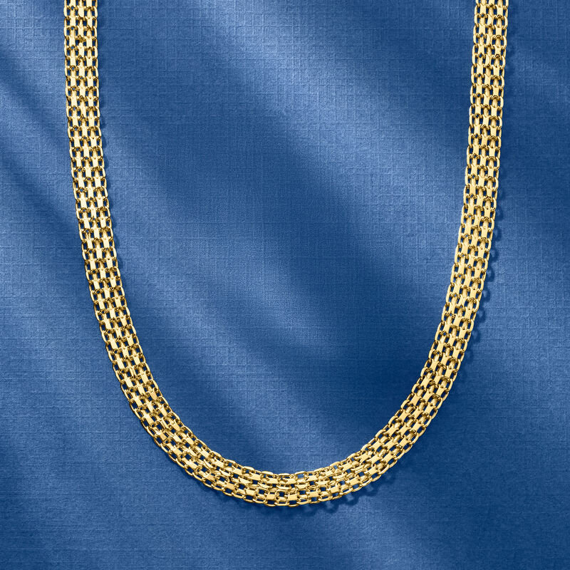 Italian 18kt Yellow Gold Bismark-Link Necklace image number 4
