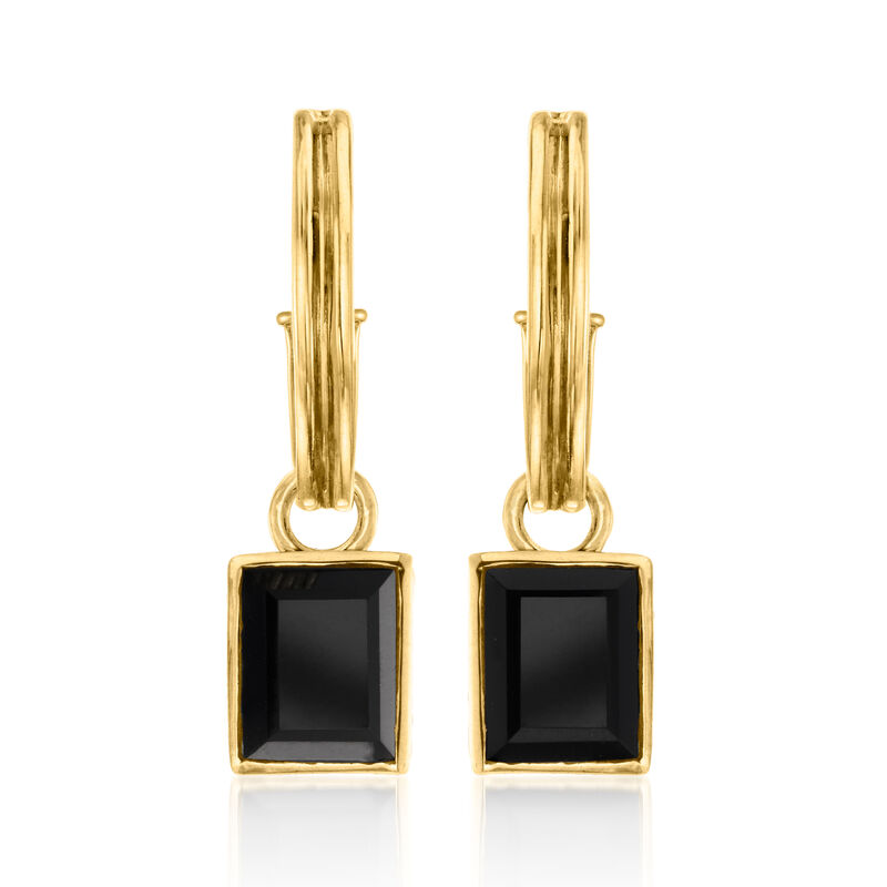 18kt Gold Over Sterling Hoop Earrings with Three Pairs of Interchangeable Multi-Gemstone Drops  image number 3