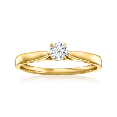 .25 Carat Lab-Grown Diamond Solitaire Ring in 18kt Gold Over Sterling