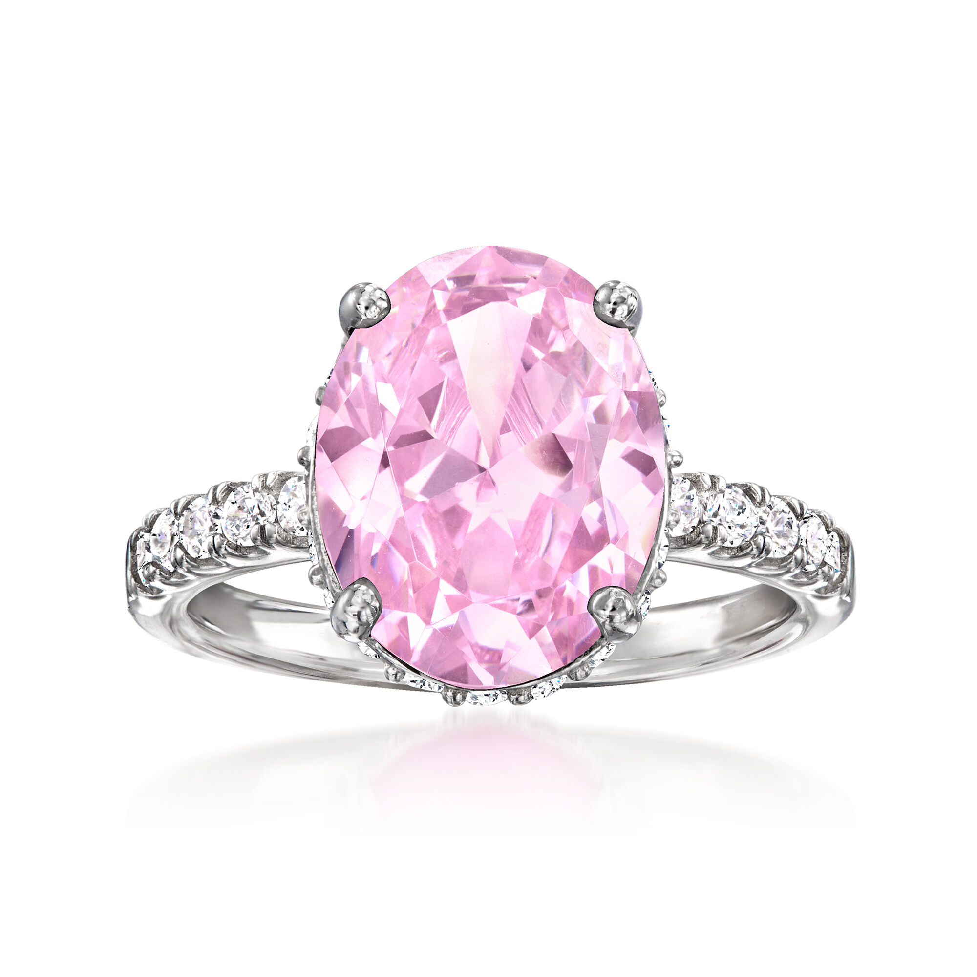 さとみ　IRMA ラベンダーピンク 5.50 Carat Simulated Pink Sapphire and .50 ct. t.w. CZ Ring