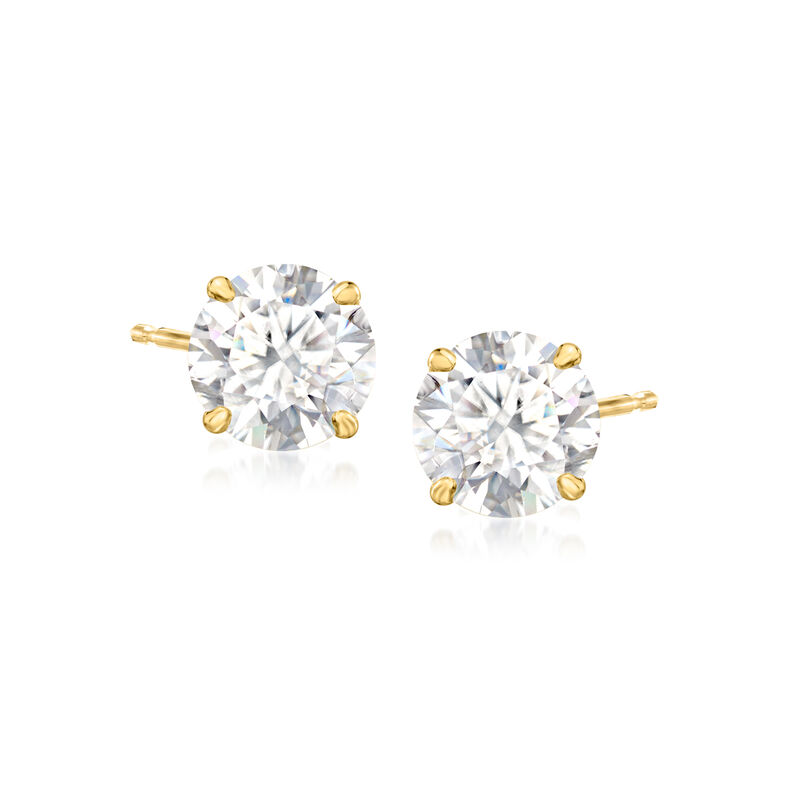 2.00 ct. t.w. Moissanite Stud Earrings in 14kt Yellow Gold  image number 0