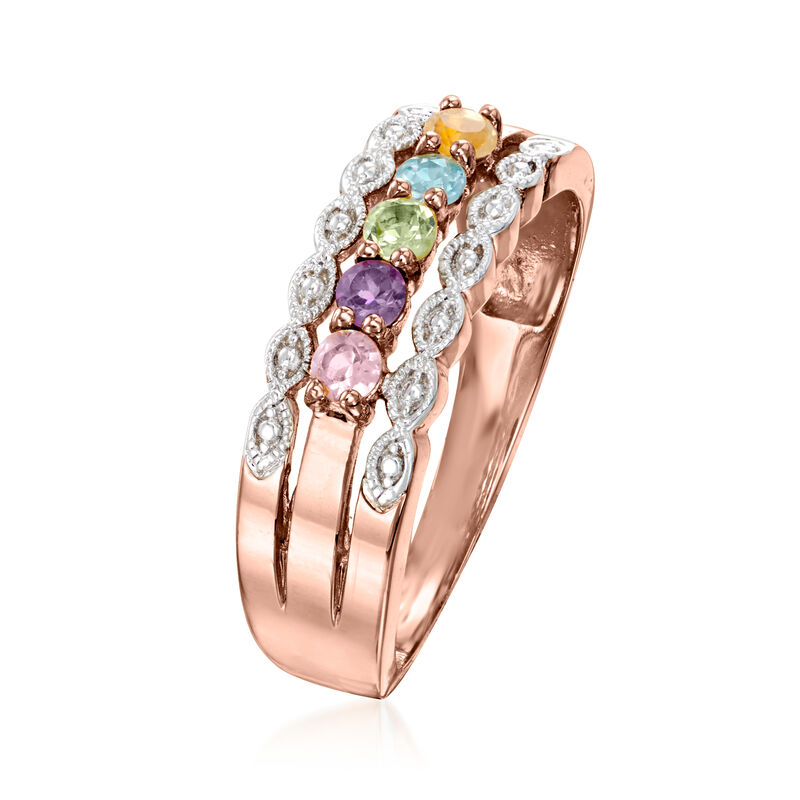 Personalized Ring in 14kt Gold - 3 to 7 Birthstones image number 6