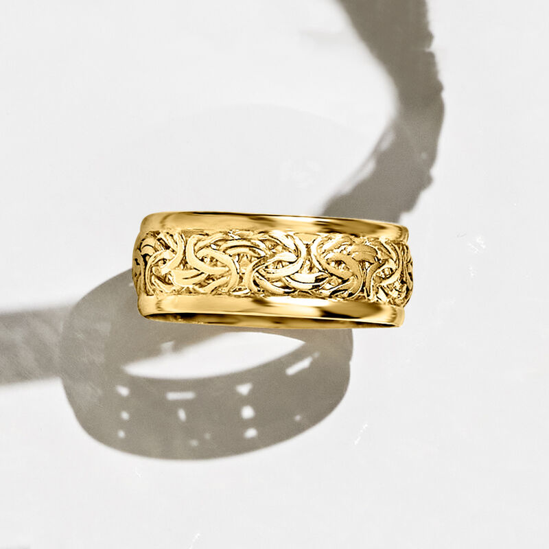 18kt Gold Over Sterling Byzantine Ring image number 3