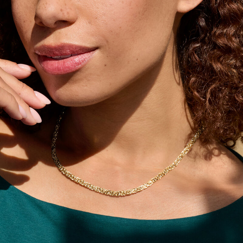 10kt Yellow Gold Byzantine Necklace image number 4