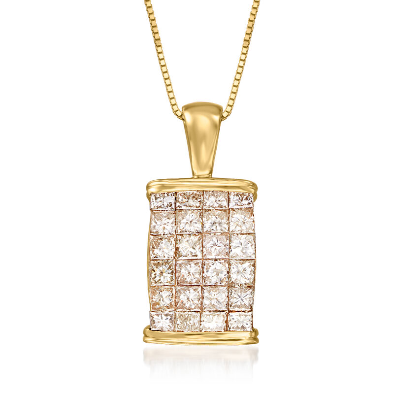 1.10 ct. t.w. Champagne Diamond Pendant Necklace in 14kt Yellow Gold. 18" image number 0