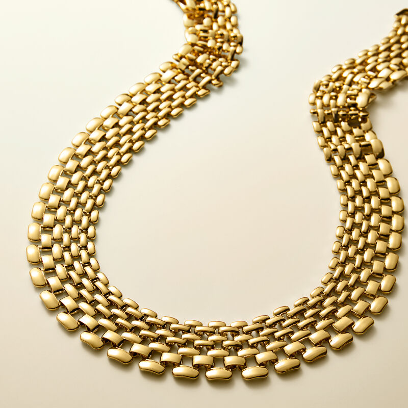 14kt Yellow Gold-Plated Panther-Link Necklace image number 2