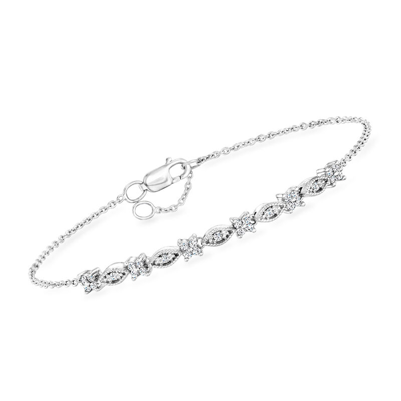 .20 ct. t.w. Diamond Multi-Shaped Station Bracelet in Sterling Silver. 7.5&quot; image number 0