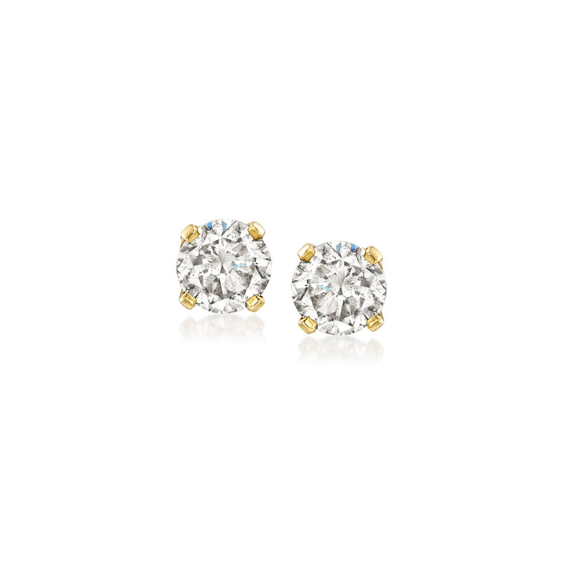 C. 1990 Vintage .75 ct. t.w. Diamond Stud Earrings in 14kt Yellow Gold  image number 0