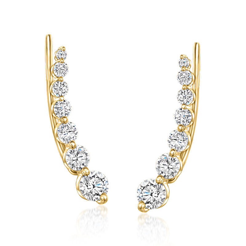 2.00 ct. t.w. Lab-Grown Diamond Ear Climbers in 14kt Yellow Gold  image number 0