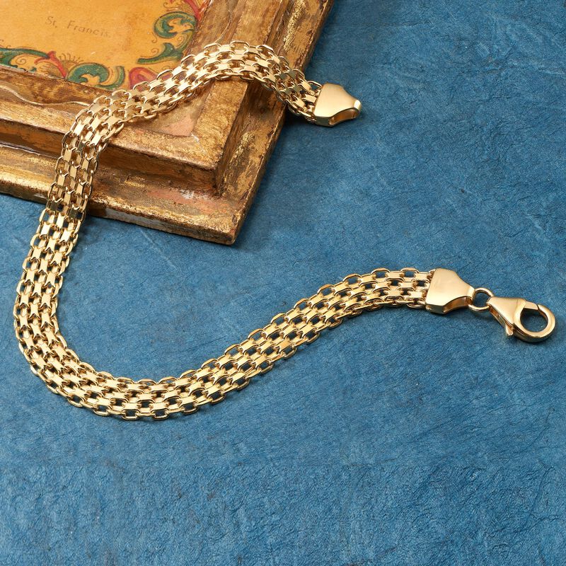 Italian 18kt Yellow Gold Bismark-Link Bracelet image number 7