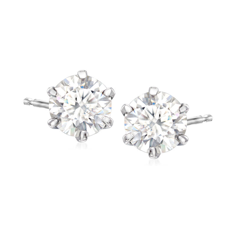 3.00 ct. t.w. Moissanite Stud Earrings in Sterling Silver image number 0