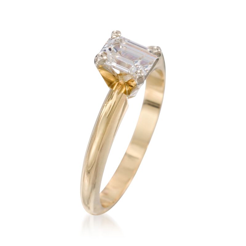 C. 1990 Vintage .59 Carat Diamond Solitaire Engagement Ring in 14kt Yellow Gold. Size 5.5 image number 2