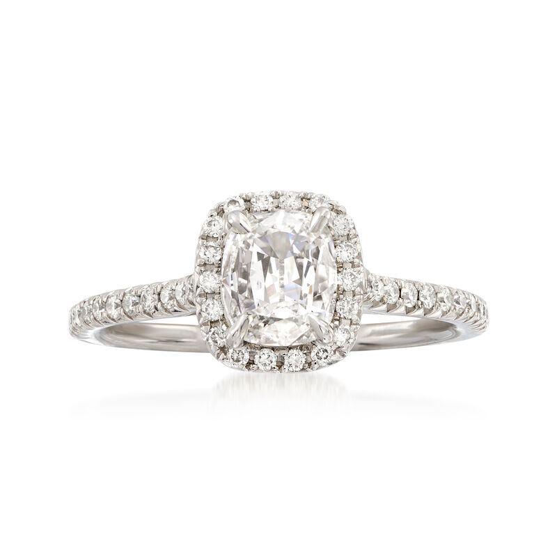 Henri Daussi .99 ct. t.w. Diamond Engagement Ring in 18kt White Gold image number 0