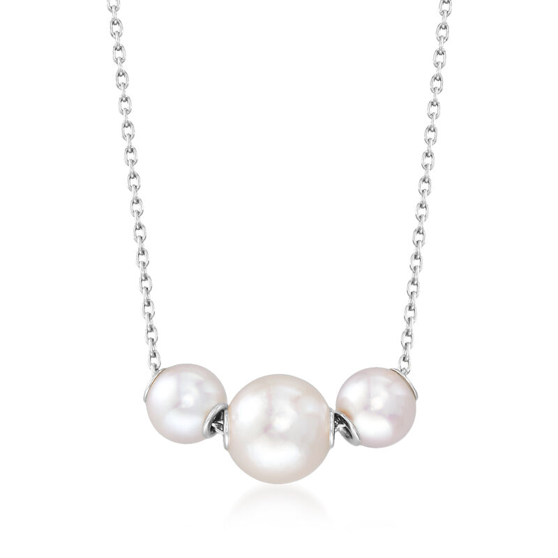Mikimoto 5.5.-7.5mm A+ Akoya Pearl Necklace in 18kt White Gold image number 0
