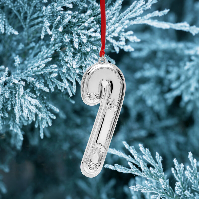 Wallace 2022 Annual Sterling Silver Candy Cane Ornament - 15th Edition image number 2
