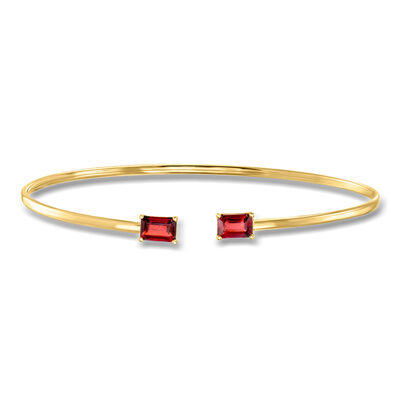 1.60 ct. t.w. Garnet Cuff Bracelet in 14kt Yellow Gold
