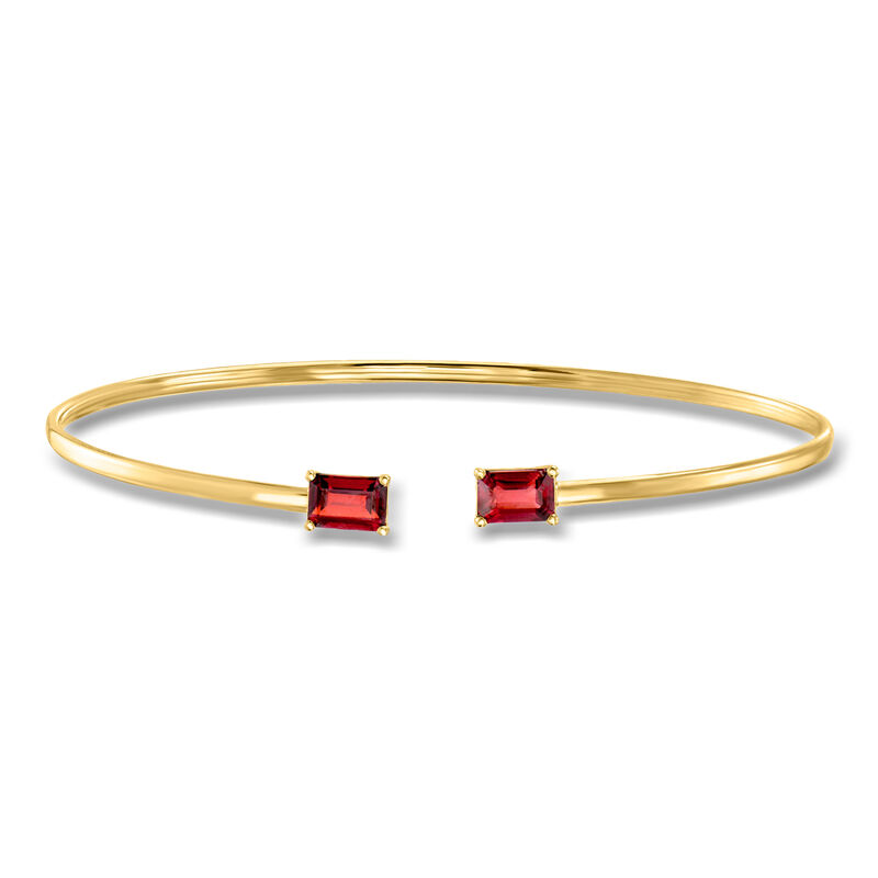 1.60 ct. t.w. Garnet Cuff Bracelet in 14kt Yellow Gold. 7.5" image number 0