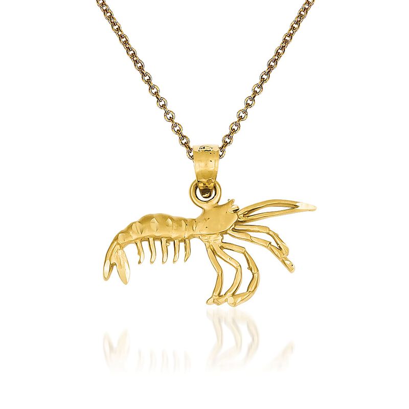 14kt Yellow Gold Crawfish Pendant Necklace image number 0