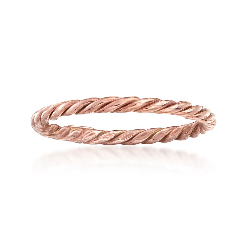 18kt Rose Gold Roped Ring image number 0