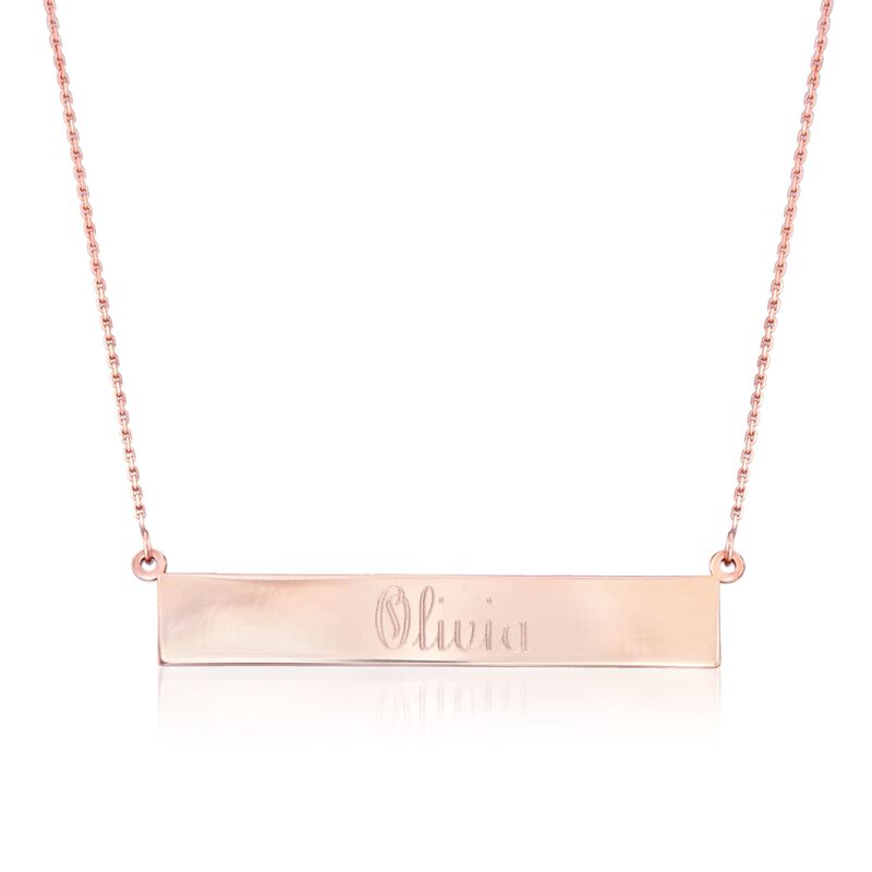 14kt Rose Gold Name Bar Necklace image number 0