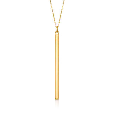 Italian 14kt Yellow Gold Bar Pendant Necklace