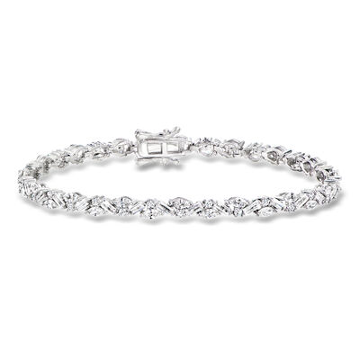 5.20 ct. t.w. Multi-Shaped CZ Bracelet in Sterling Silver