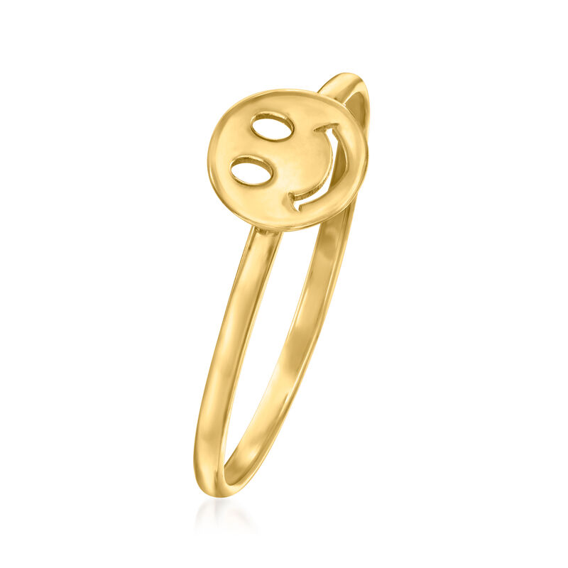 10kt Yellow Gold Smiley Face Ring image number 2