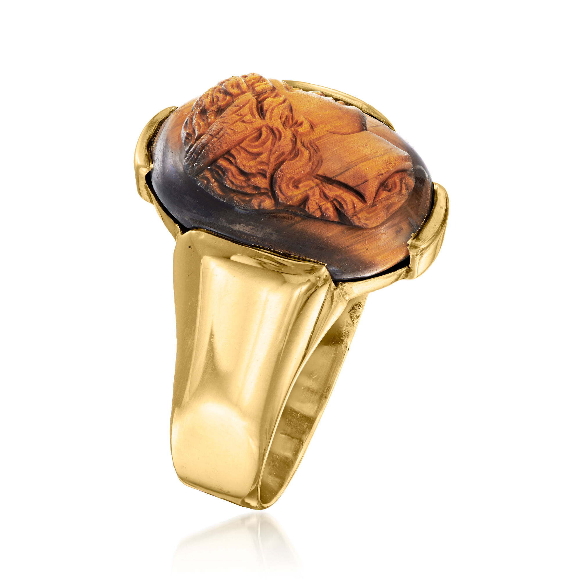 アクセサリー vintage 9ct gold Tiger Eye Cameo ring C. 1900 Vintage Tiger Eye Cameo Ring in 9kt Yellow Gold