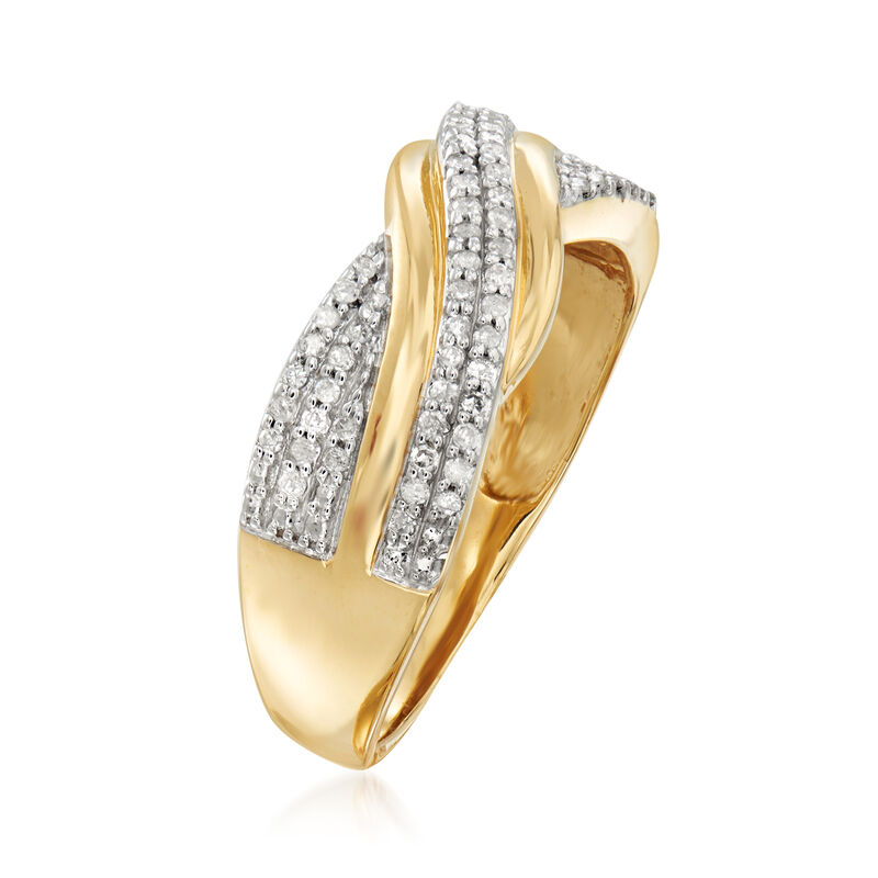 .25 ct. t.w. Diamond Twisted Ring in 18kt Gold Over Sterling image number 2