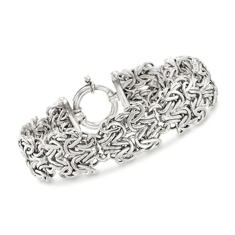 Sterling Silver Double-Byzantine Link Bracelet image number 0