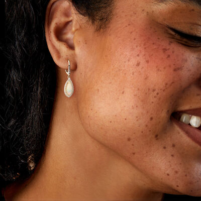 Le Vian Neopolitan Opal Drop Earrings with .40 ct. t.w. Nude and Chocolate Diamonds in 14kt Honey Gold