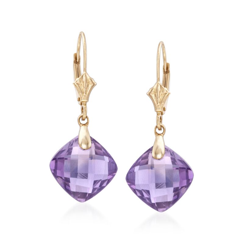 7.50 ct. t.w. Amethyst Drop Earrings in 14kt Yellow Gold image number 0