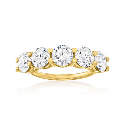 4.00 ct. t.w. Lab-Grown Diamond Five-Stone Ring in 14kt Yellow Gold