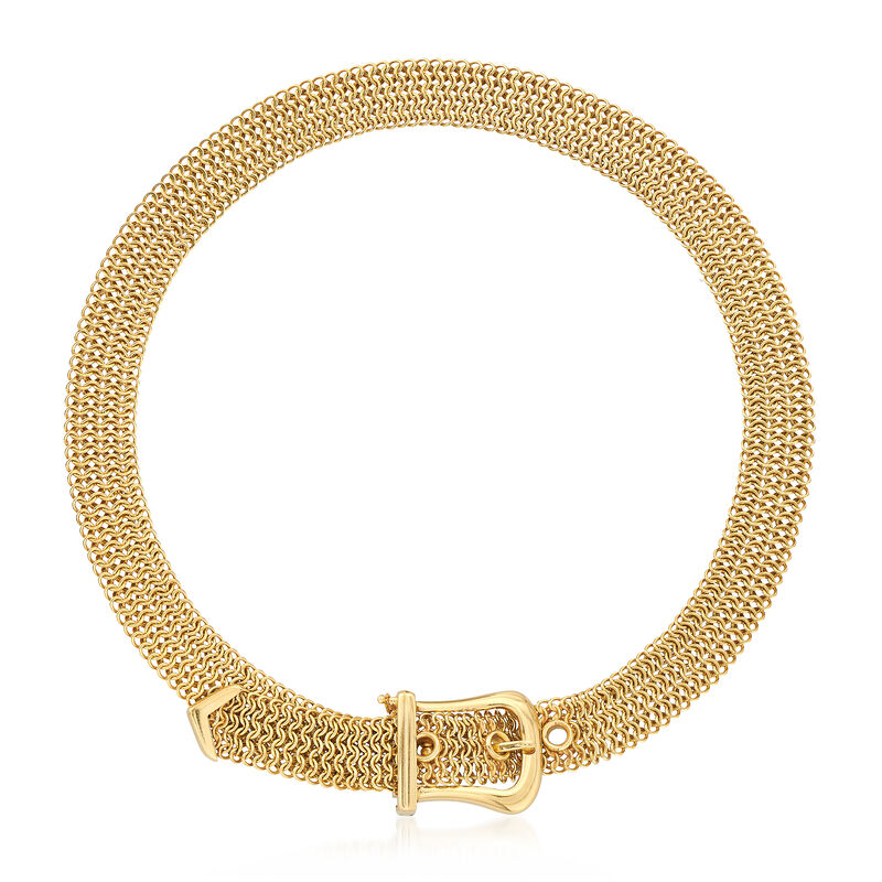 C. 2000 Vintage Tiffany Jewelry Buckle Necklace in 18kt Yellow Gold. 15&quot; image number 0