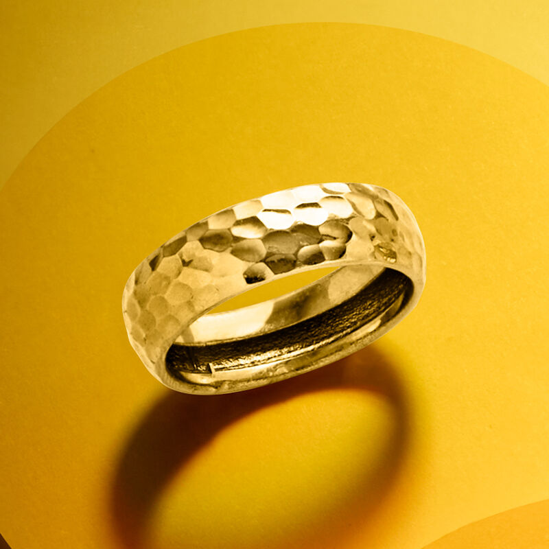 10kt Yellow Gold Groove-Pattern Ring image number 5