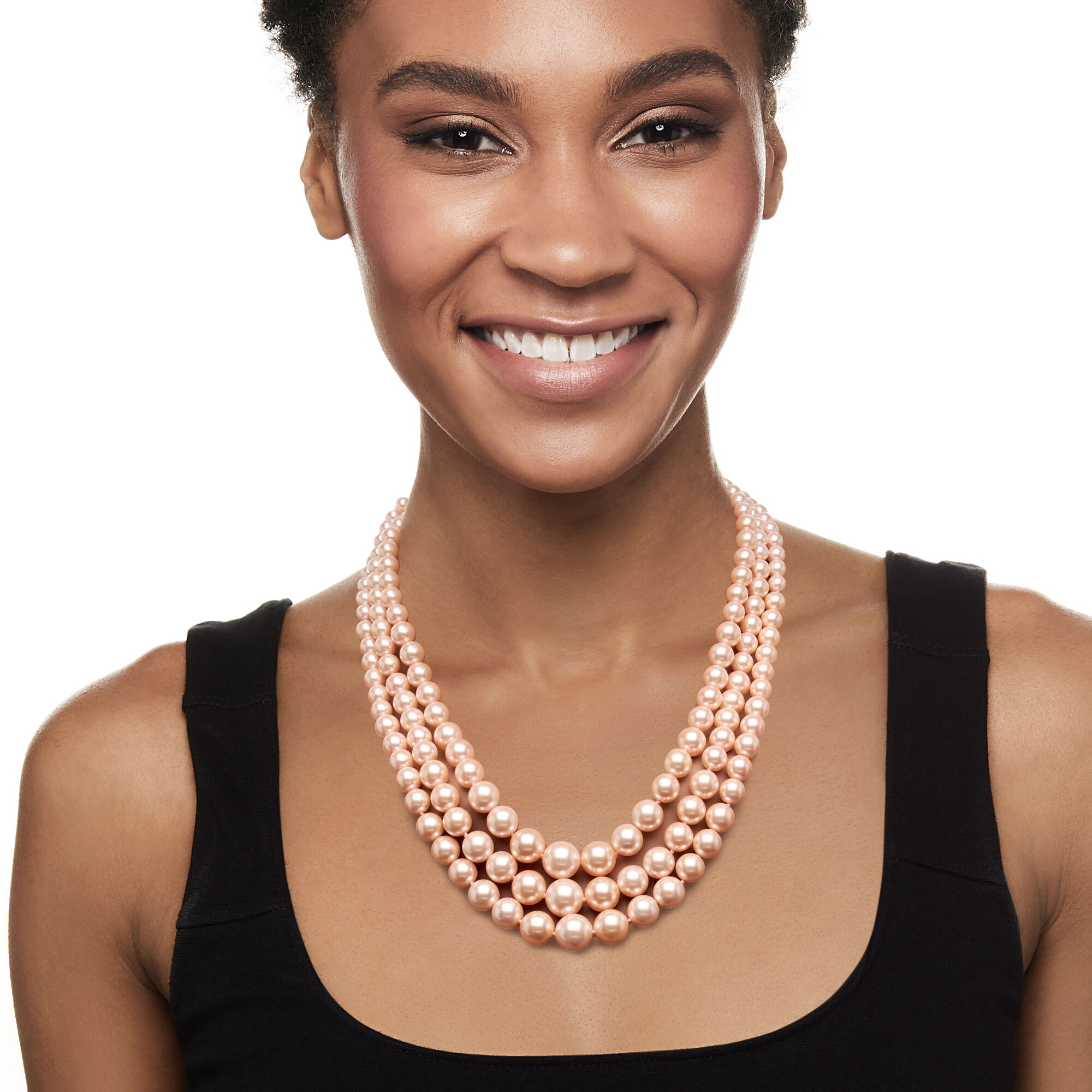 Pearl three strand necklace clearance