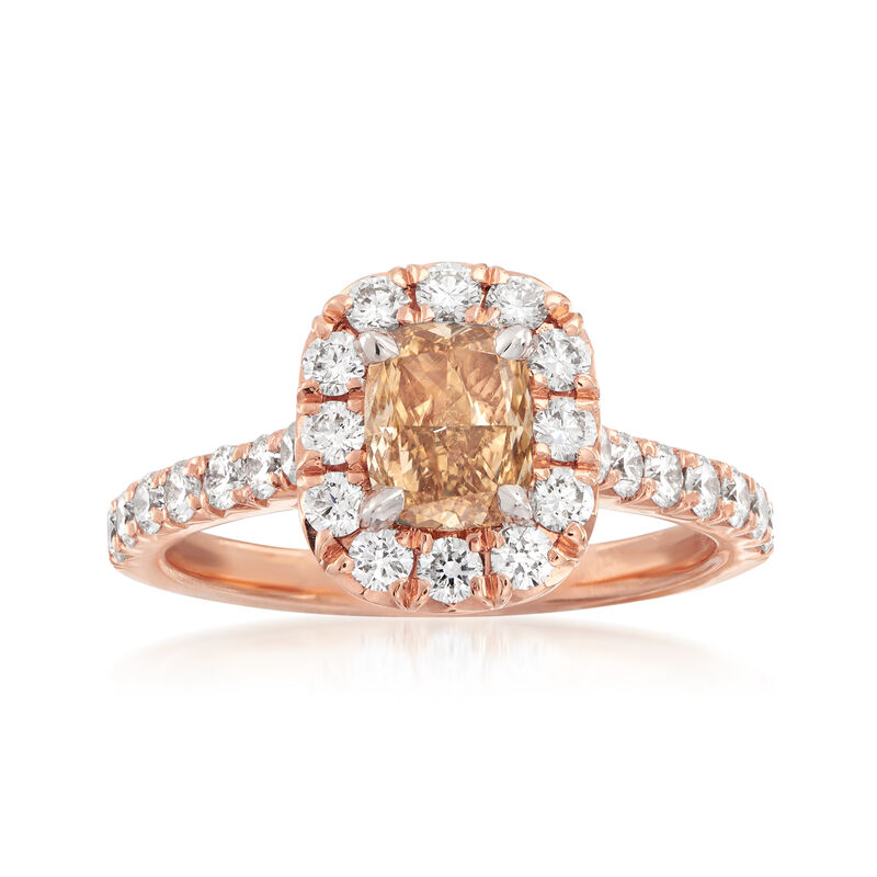 Henri Daussi 1.38 ct. t.w. Diamond Halo Engagement Ring in 18kt Rose Gold image number 0