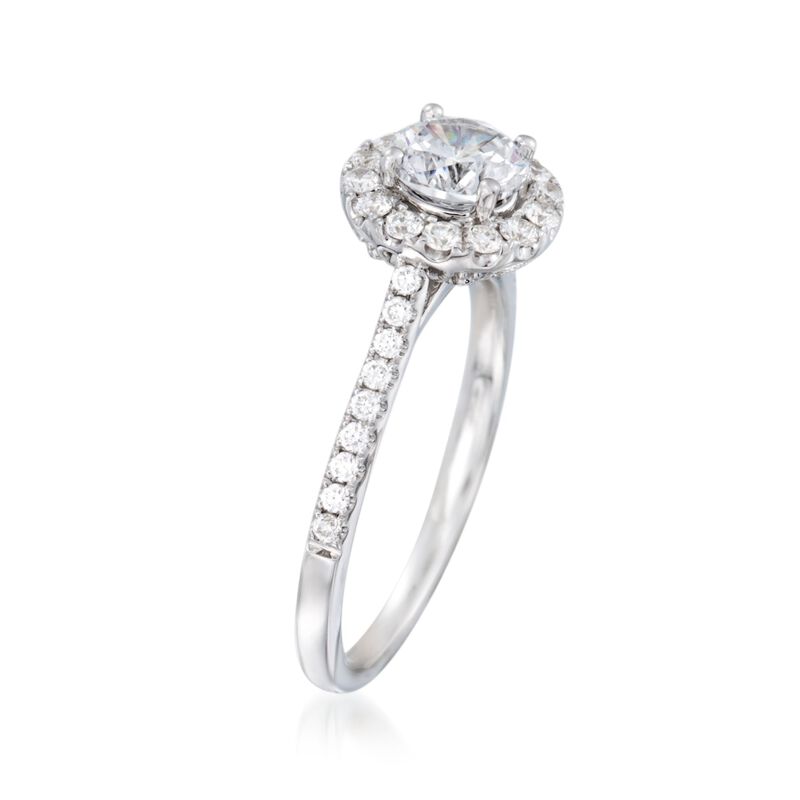 .39 ct. t.w. Diamond Halo Engagement Ring Setting in 14kt White Gold image number 2