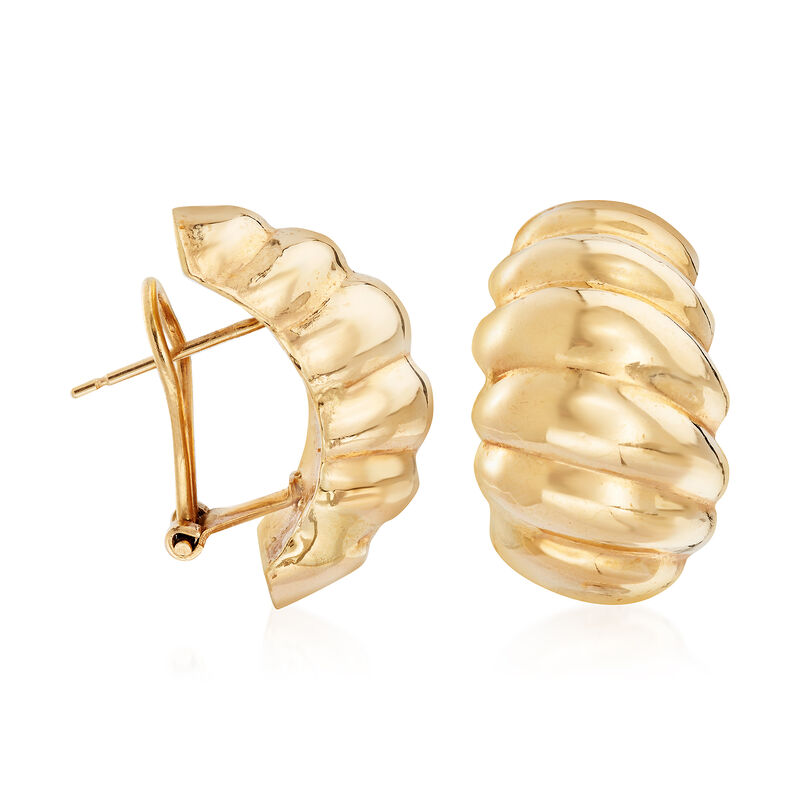 C. 1990 Vintage Shrimp Earrings in 14kt Yellow Gold image number 2