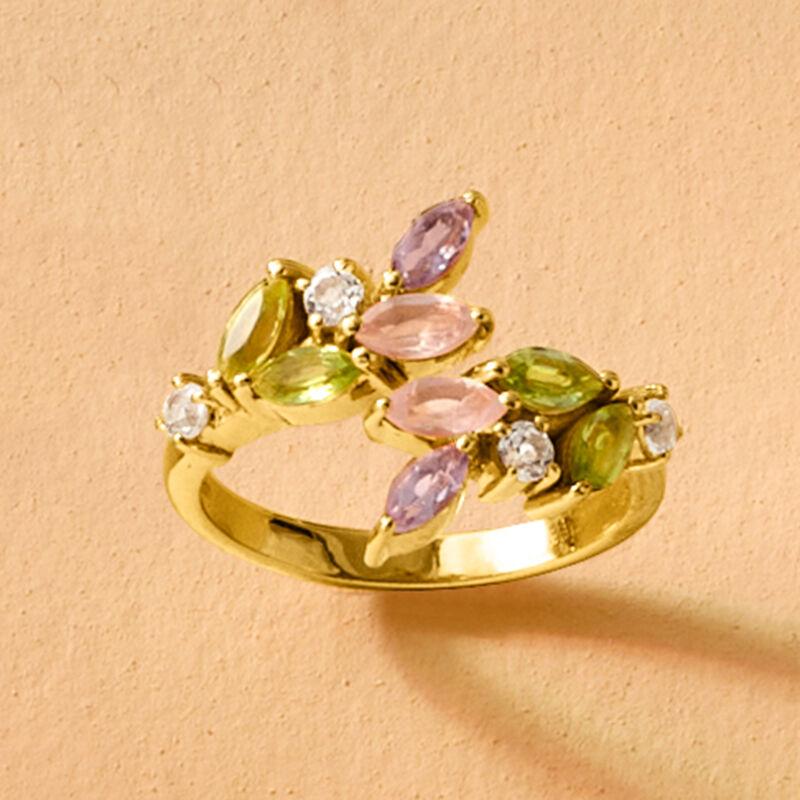 1.40 ct. t.w. Multi-Gemstone Ring in 18kt Gold Over Sterling image number 3