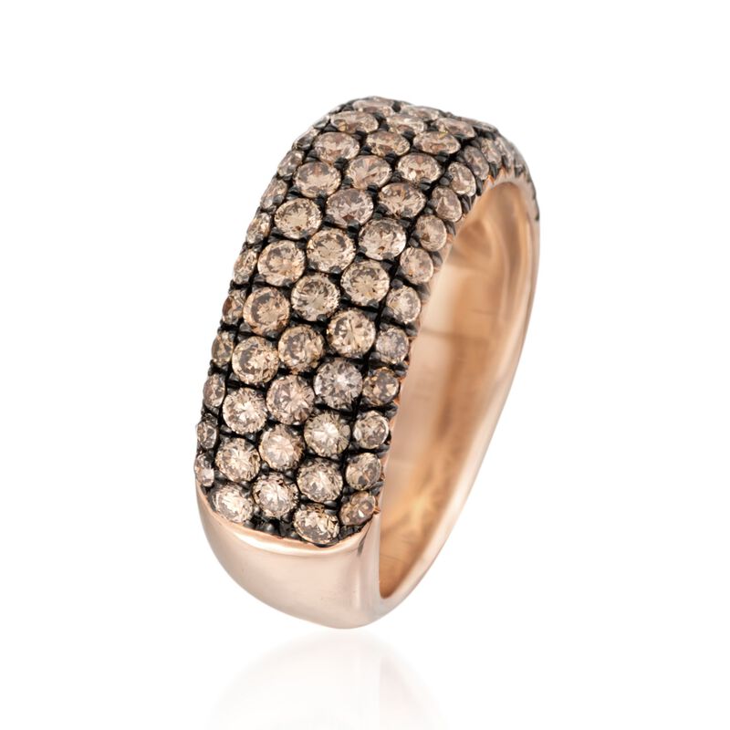 Henri Daussi 1.80 ct. t.w. Brown Diamond Wedding Ring in 18kt Rose Gold image number 2