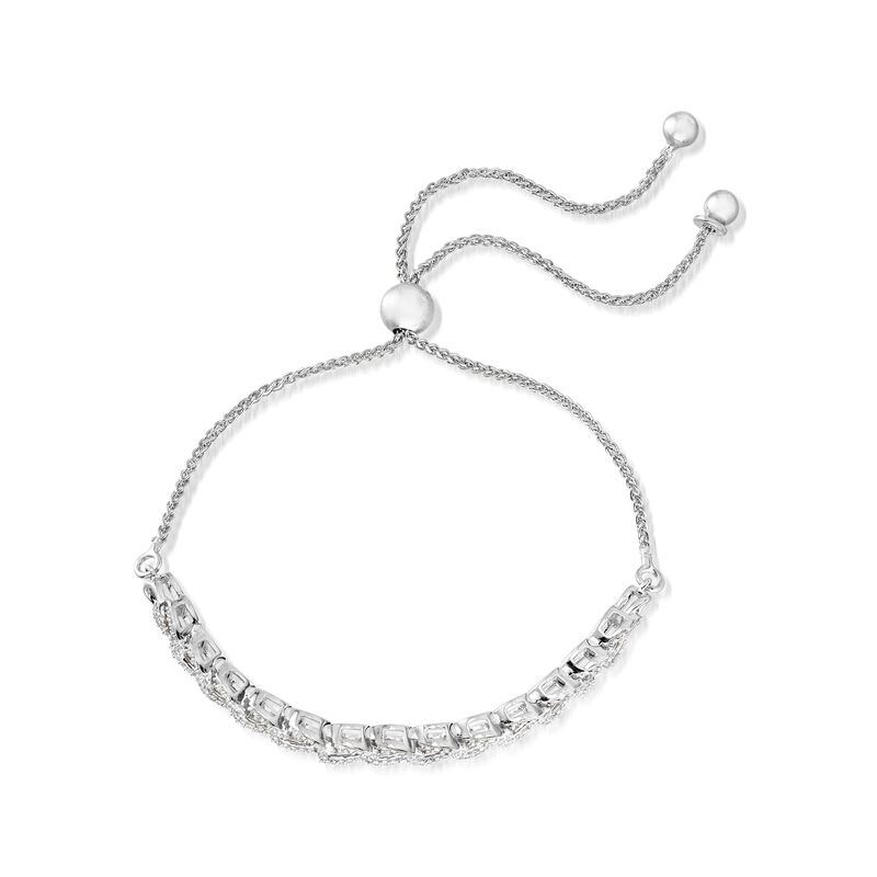 .50 ct. t.w. Diamond Chain-Link Bolo Bracelet in Sterling Silver image number 2