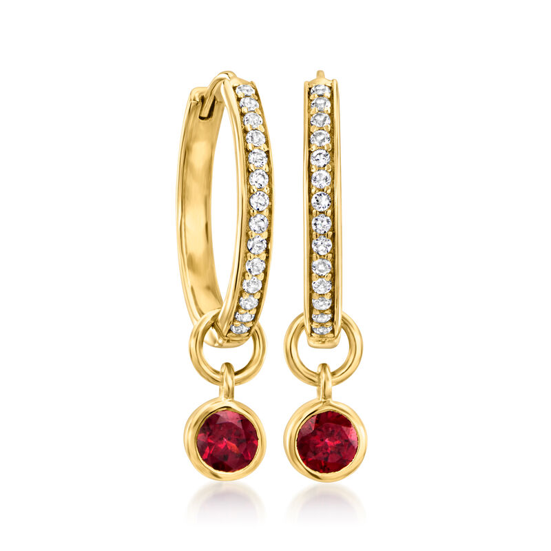 3.80 ct. t.w. Multi-Gemstone Jewelry Set: Hoop Earrings and Three Pairs of Interchangeable Drops in 18kt Gold Over Sterling  image number 5