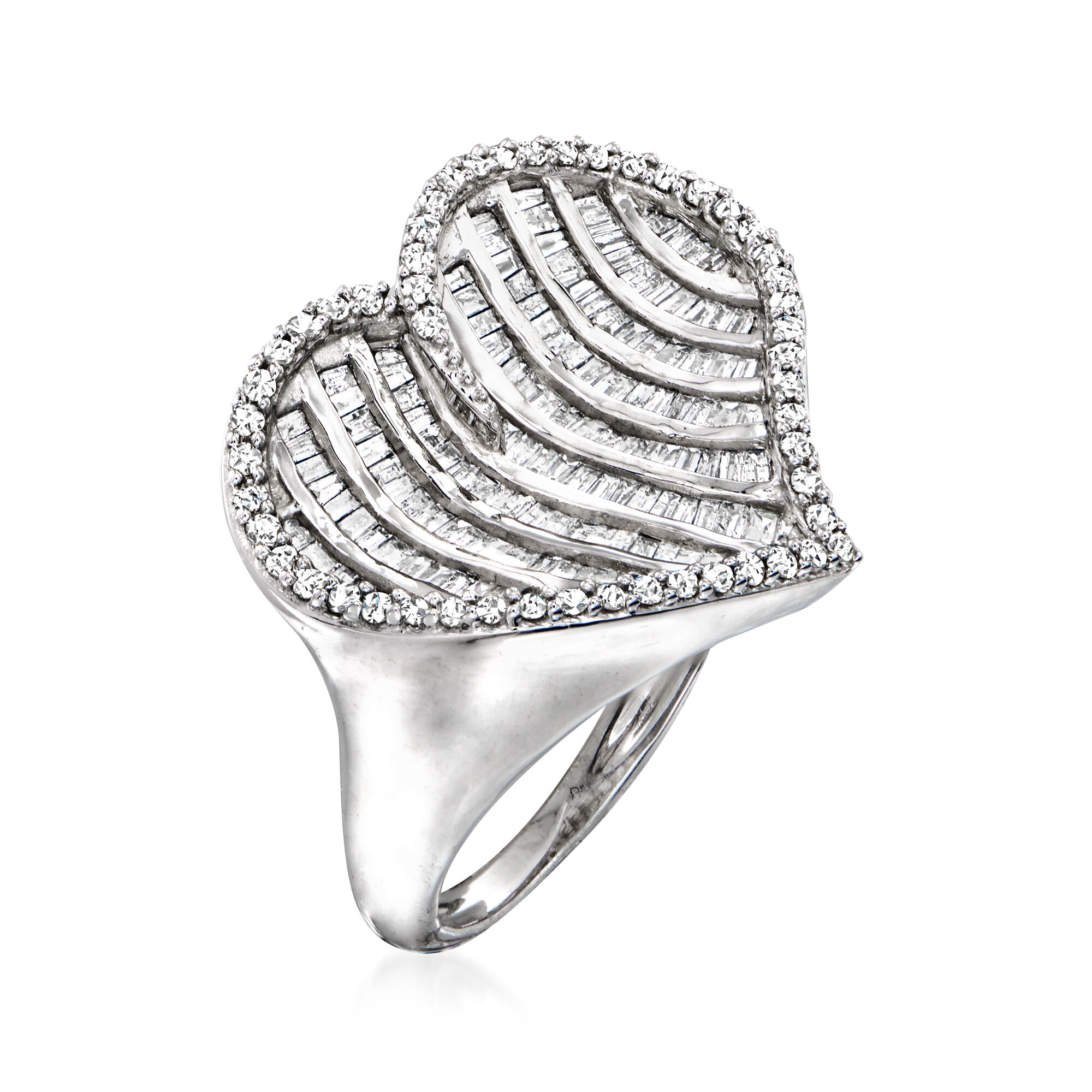 1.00 ct. t.w. Diamond Heart Ring in Sterling Silver