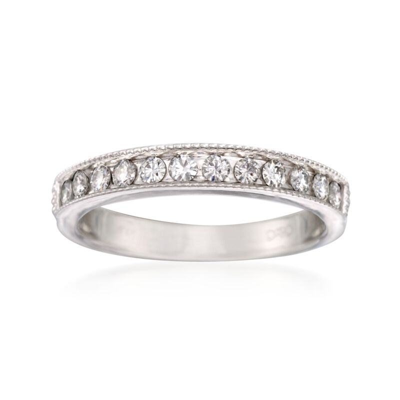 .35 ct. t.w. Synthetic Moissanite Wedding Ring in 14kt White Gold image number 0