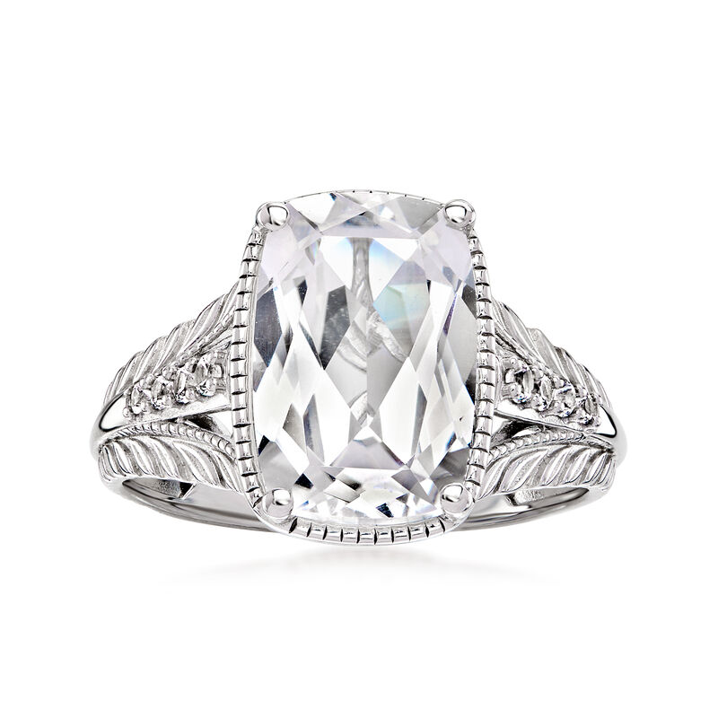 4.70 ct. t.w. Lab-Grown White Sapphire Ring in Sterling Silver image number 0