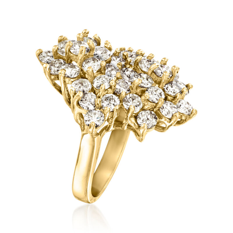 C. 2000 Vintage 3.60 ct. t.w. Diamond Cluster Ring in 14kt Yellow Gold. Size 5.5 image number 2